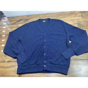 Vtg Robert Bruce Men's Cardigan Button Front Sweater Blue Size Large